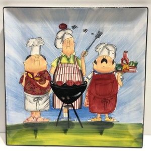 Certified International Tracy Flickinger Masters of Grill Plate Tray Fathers Day